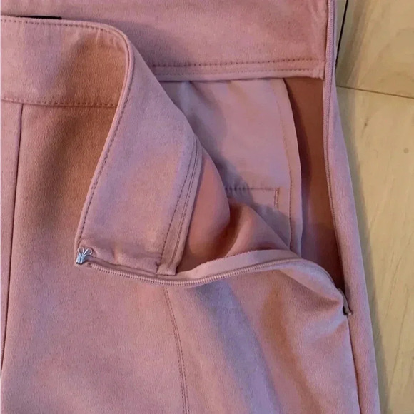 Ann Taylor The Faux Suede Wide Leg Crop Pant Pink 6 Culottes Pants Cropped - Picture 6 of 7